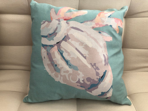 Cojín Decorativo Caracoles Turquesa // Turquoise Seashells Pillow