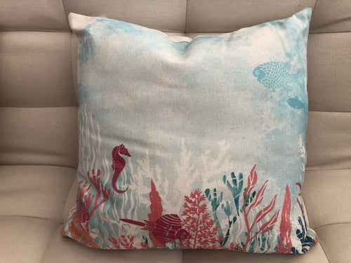 Cojín Decorativo Fondo de Mar Turquesa // Turquoise Sea Floor Pillow