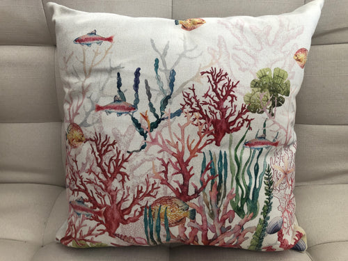 Cojín Decorativo Fondo de Mar Coral // Coral Sea Floor Pillow