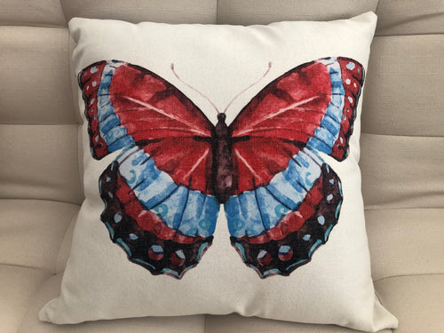 Cojín Decorativo Mariposa Roja // Red Butterfly Pillow