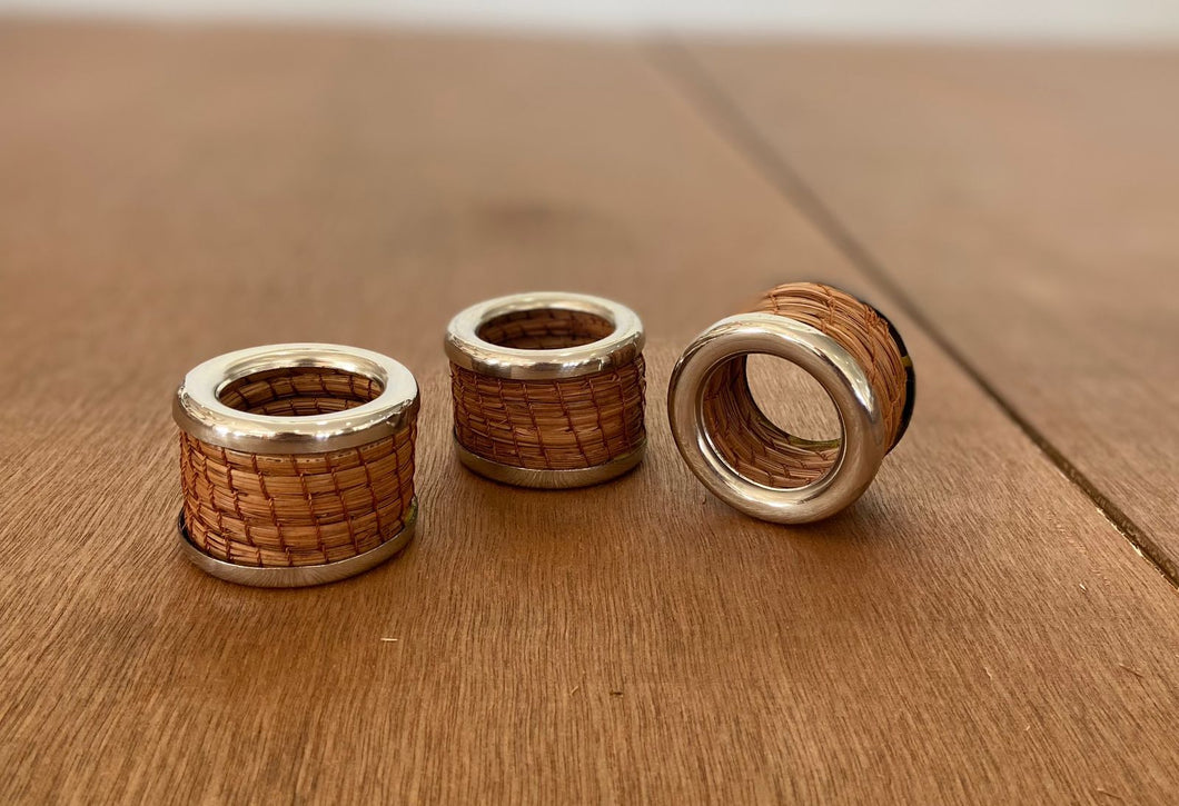 Anillos para servilleta pino y acero/ pine and stainless napkin ring