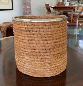 Cesto pino y acero/ pine and stainless basket