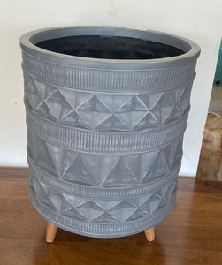 Maceta Fibra vidrio gris/ Gray fiberglass pot